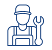 Icon representing a skilled team of commercial boiler technicians and project specialists supporting maintenance and repair services.
